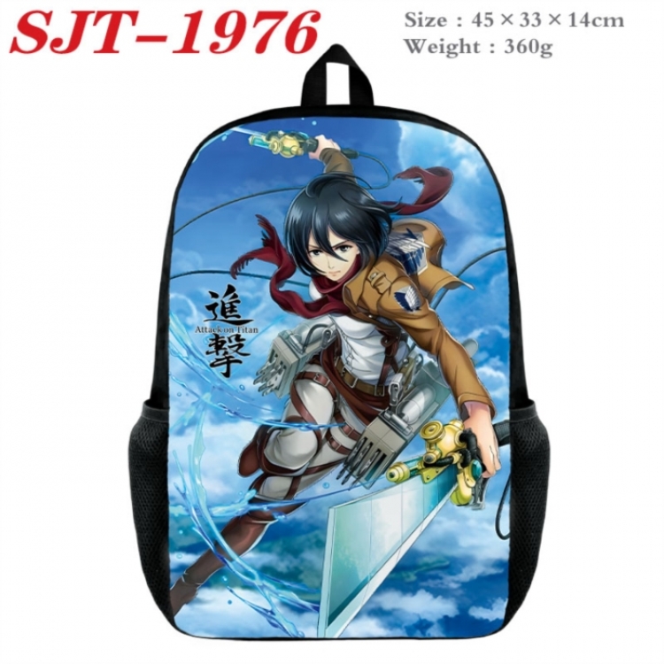 Shingeki no Kyojin Anime nylon canvas backpack student backpack 45x33x14cm