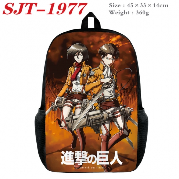 Shingeki no Kyojin Anime nylon canvas backpack student backpack 45x33x14cm