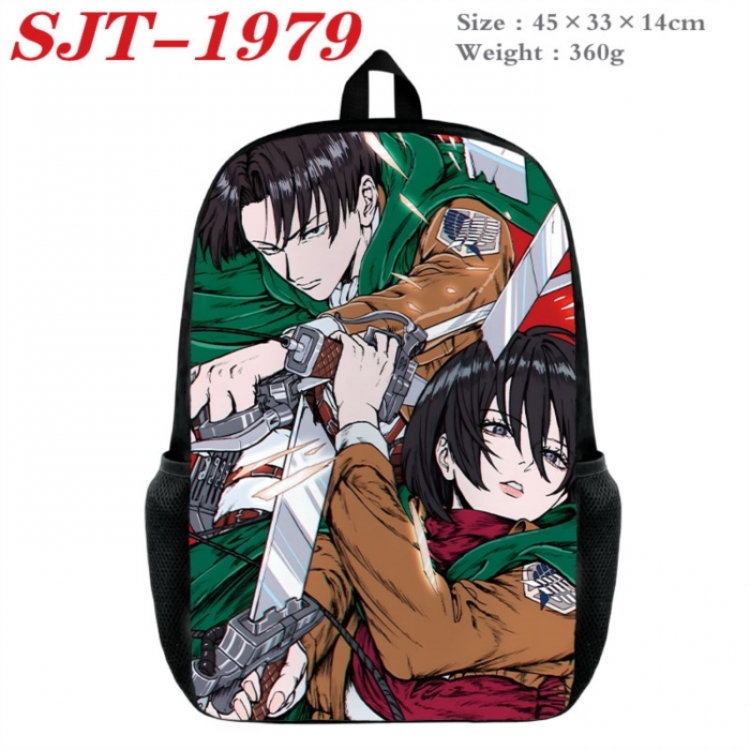 Shingeki no Kyojin Anime nylon canvas backpack student backpack 45x33x14cm