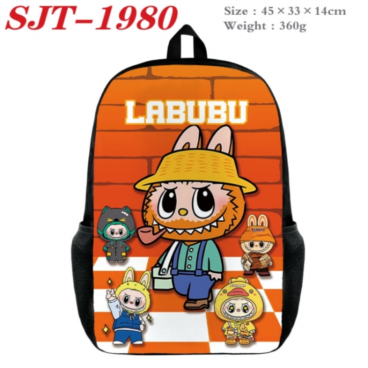Labubu Anime nylon canvas backpack student backpack 45x33x14cm