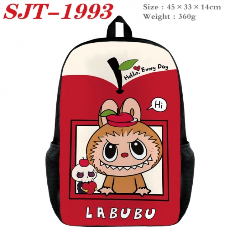 Labubu Anime nylon canvas backpack student backpack 45x33x14cm