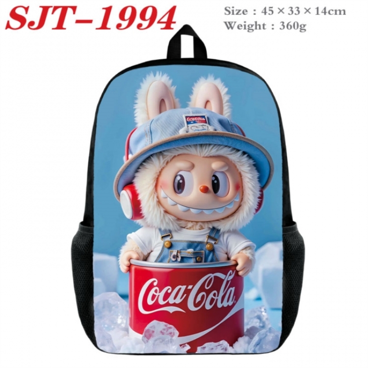 Labubu Anime nylon canvas backpack student backpack 45x33x14cm