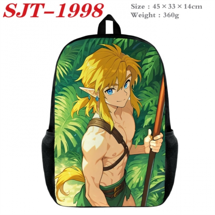 The Legend of Zelda Anime nylon canvas backpack student backpack 45x33x14cm