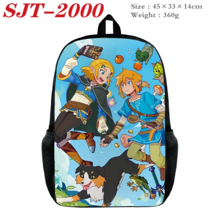The Legend of Zelda Anime nylon canvas backpack student backpack 45x33x14cm