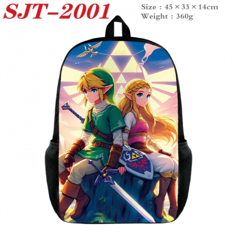 The Legend of Zelda Anime nylon canvas backpack student backpack 45x33x14cm