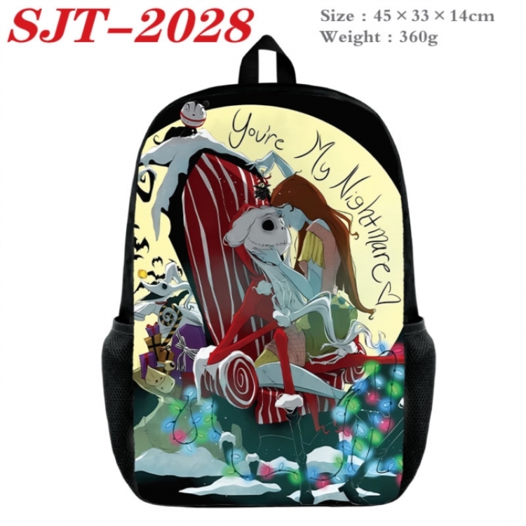 The Nightmare Before Christmas Anime nylon canvas backpack student backpack 45x33x14cm