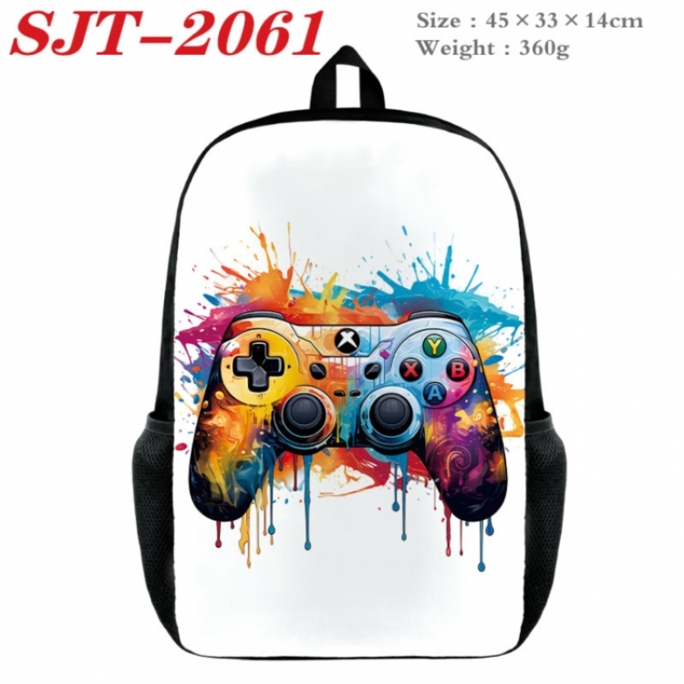 GamePad Anime nylon canvas backpack student backpack 45x33x14cm