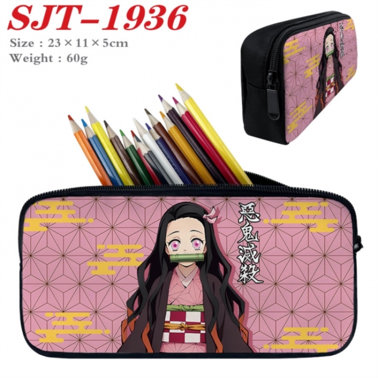 Demon Slayer Kimets Anime nylon student pencil case 23x11x5cm 