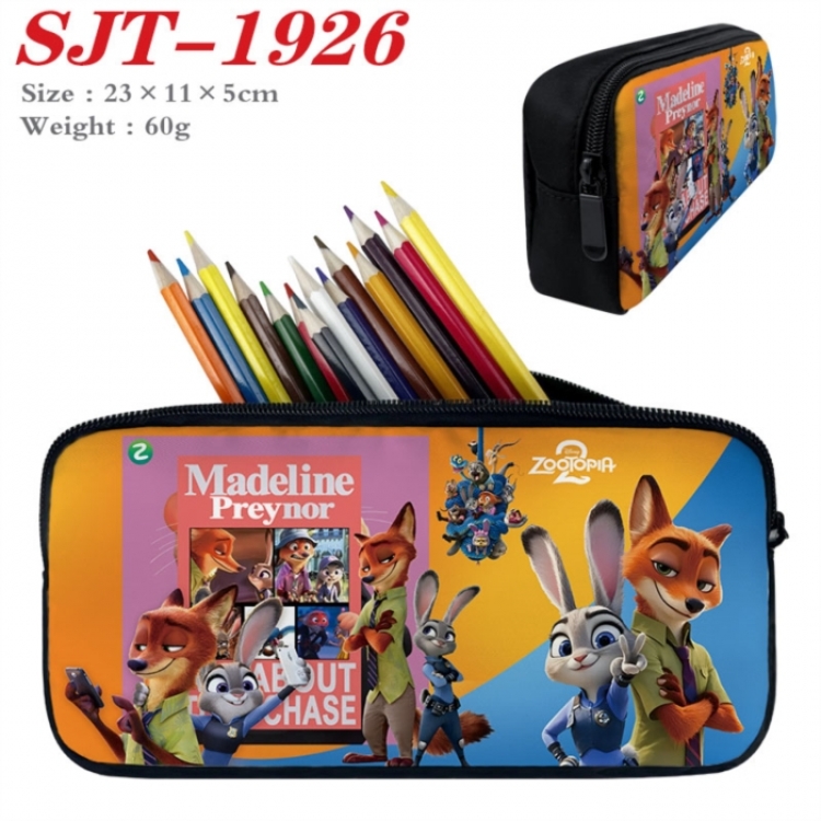 Zootopia Anime nylon student pencil case 23x11x5cm 