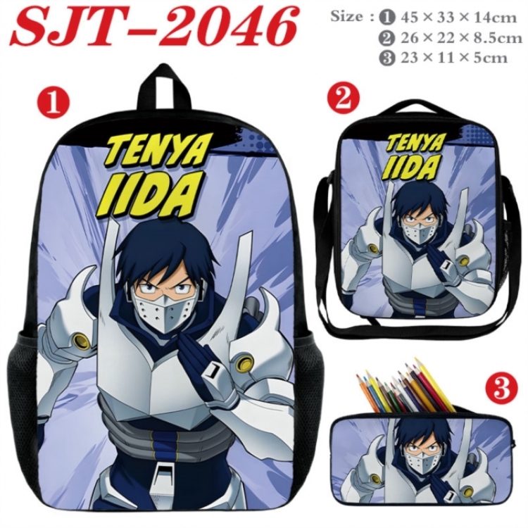 My Hero Academia Anime nylon canvas backpack pencil case crossbody bag three piece set 45x33x14cm