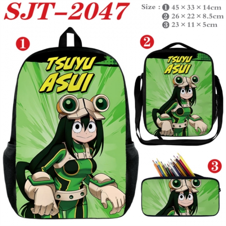 My Hero Academia Anime nylon canvas backpack pencil case crossbody bag three piece set 45x33x14cm