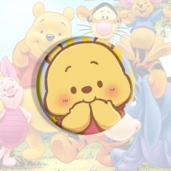 Winnie Anime tinplate brooch b...