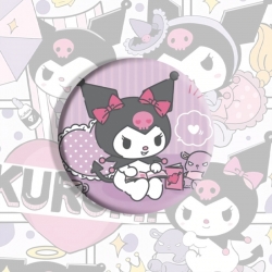 Kuromi Anime tinplate brooch b...