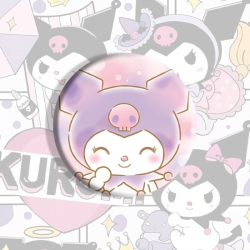 Kuromi Anime tinplate brooch b...