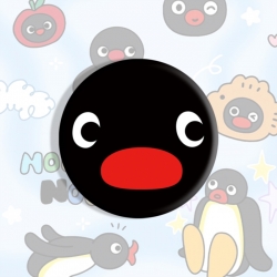 Pingu Anime tinplate brooch ba...