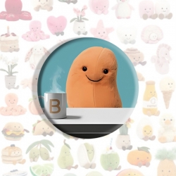 Jellycat Anime tinplate brooch...