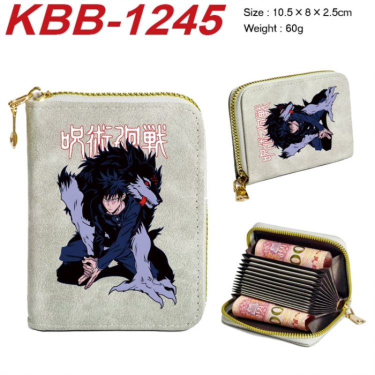 Jujutsu Kaisen Anime-themed bank card zipper cardholder with dimensions 10.5x8x2.5cm