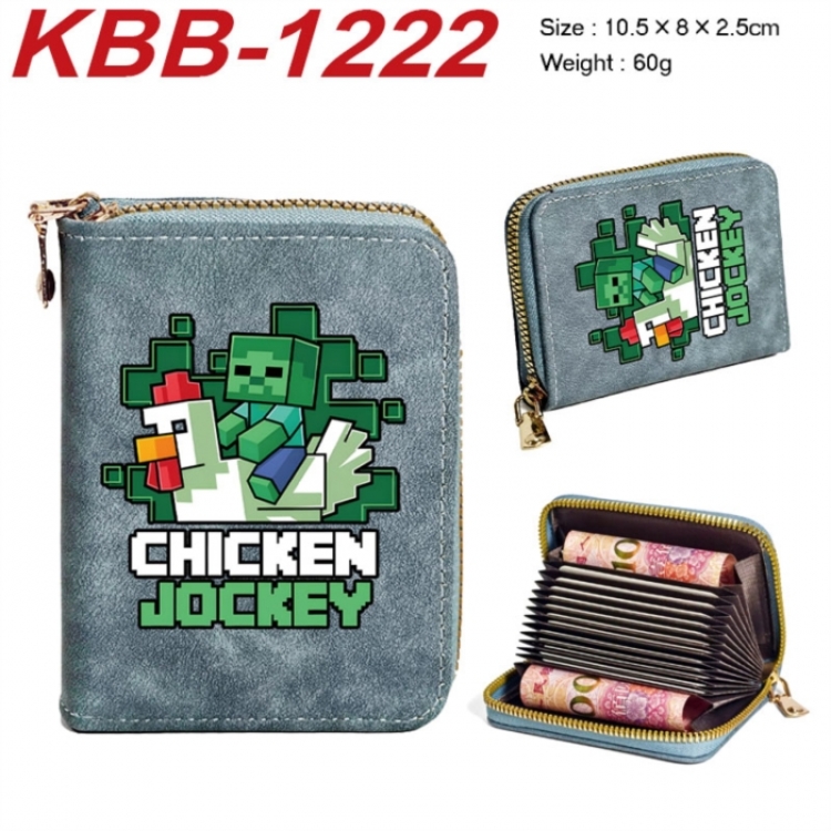 Minecraft Anime-themed bank card zipper cardholder with dimensions 10.5x8x2.5cm