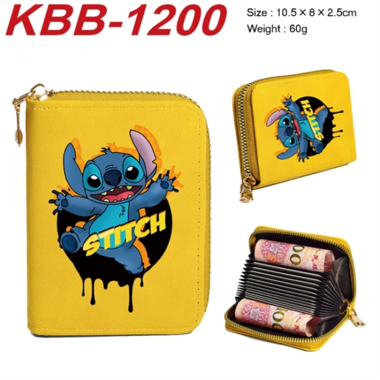 Lilo & Stitch  Anime-themed bank card zipper cardholder with dimensions 10.5x8x2.5cm