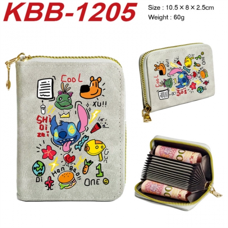 Lilo & Stitch  Anime-themed bank card zipper cardholder with dimensions 10.5x8x2.5cm