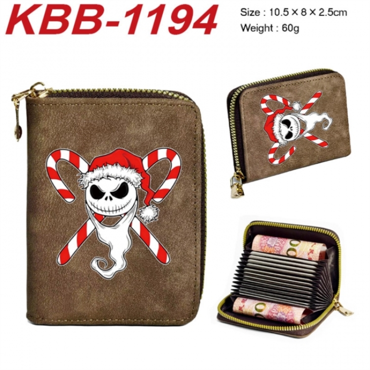 The Nightmare Before Christmas Anime-themed bank card zipper cardholder with dimensions 10.5x8x2.5cm