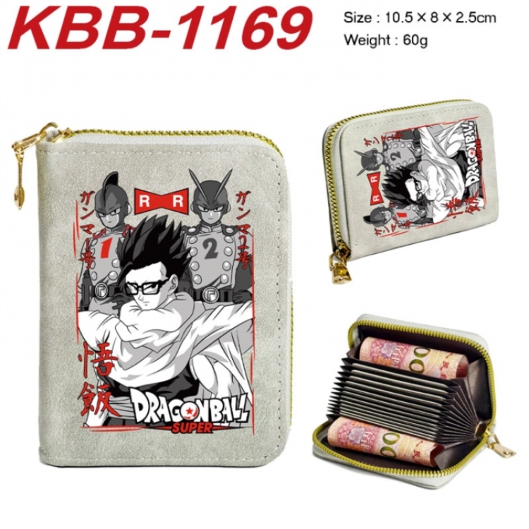 DRAGON BALL Anime-themed bank card zipper cardholder with dimensions 10.5x8x2.5cm