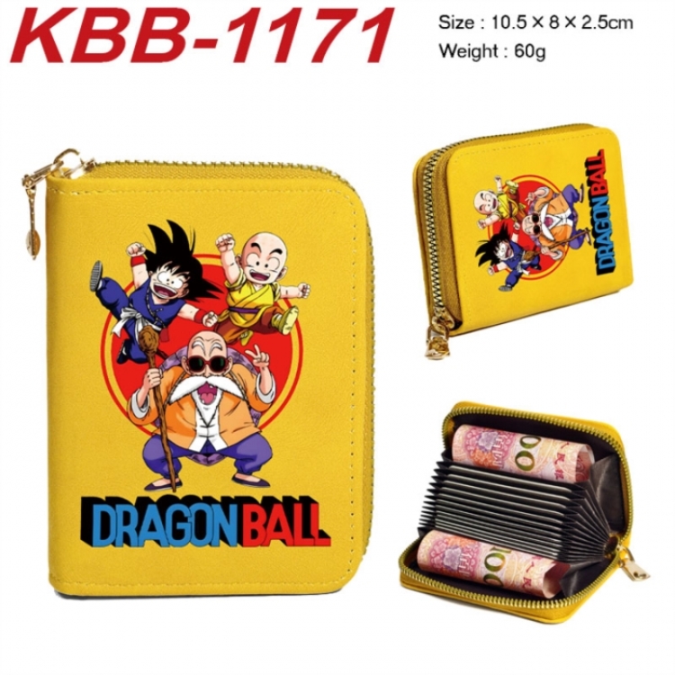 DRAGON BALL Anime-themed bank card zipper cardholder with dimensions 10.5x8x2.5cm