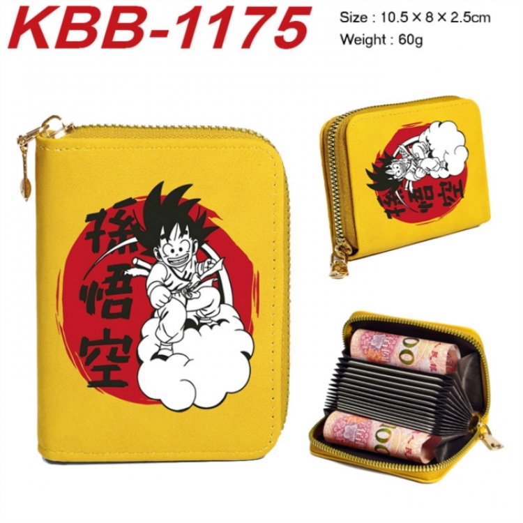 DRAGON BALL Anime-themed bank card zipper cardholder with dimensions 10.5x8x2.5cm