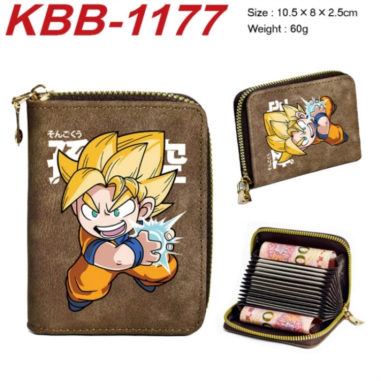 DRAGON BALL Anime-themed bank card zipper cardholder with dimensions 10.5x8x2.5cm