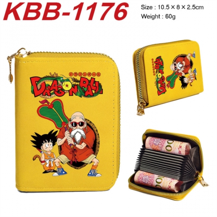 DRAGON BALL Anime-themed bank card zipper cardholder with dimensions 10.5x8x2.5cm