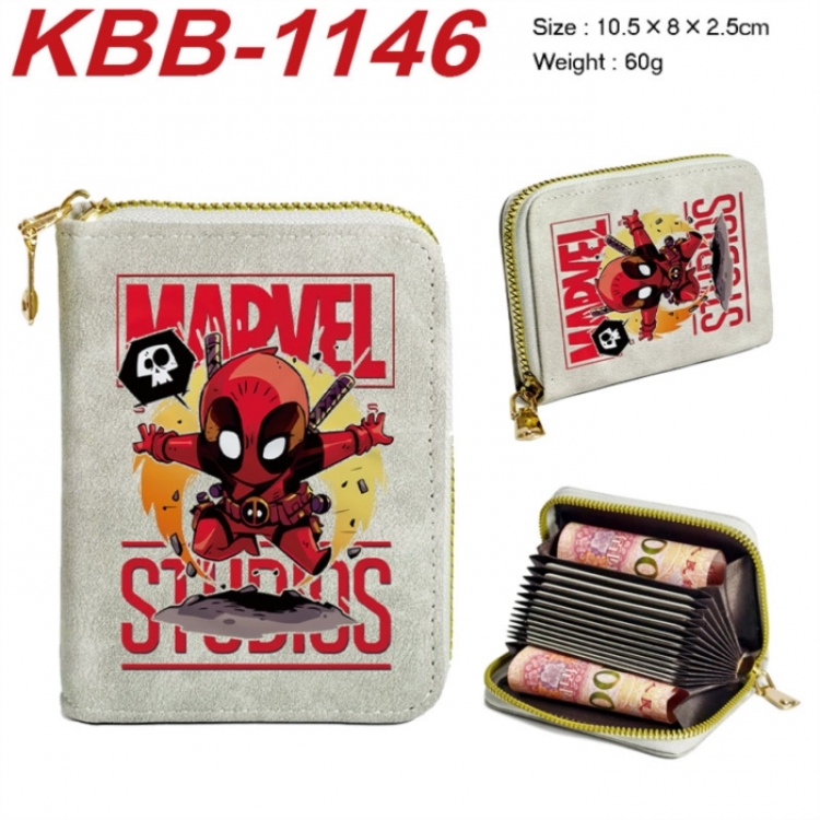 Marvel Anime-themed bank card zipper cardholder with dimensions 10.5x8x2.5cm