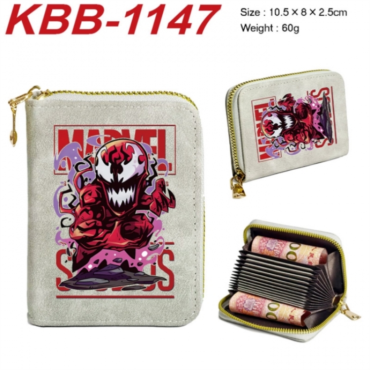 Marvel Anime-themed bank card zipper cardholder with dimensions 10.5x8x2.5cm