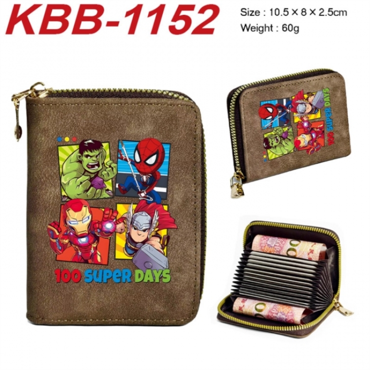 Marvel Anime-themed bank card zipper cardholder with dimensions 10.5x8x2.5cm