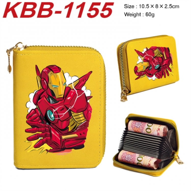 Marvel Anime-themed bank card zipper cardholder with dimensions 10.5x8x2.5cm