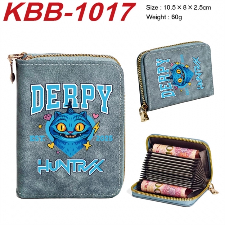 K-Pop:Demon Hunters Anime-themed bank card zipper cardholder with dimensions 10.5x8x2.5cm