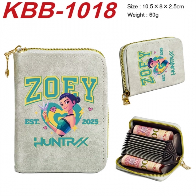 K-Pop:Demon Hunters Anime-themed bank card zipper cardholder with dimensions 10.5x8x2.5cm