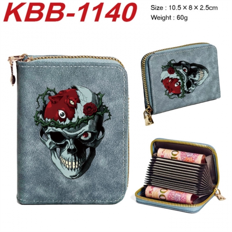 Berserk Anime-themed bank card zipper cardholder with dimensions 10.5x8x2.5cm