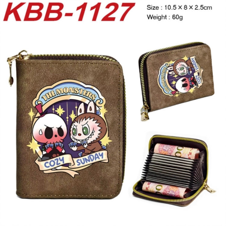 Labubu Anime-themed bank card zipper cardholder with dimensions 10.5x8x2.5cm