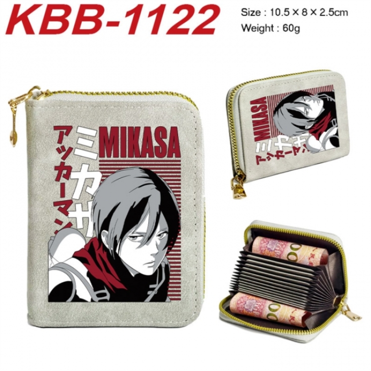 Shingeki no Kyojin Anime-themed bank card zipper cardholder with dimensions 10.5x8x2.5cm