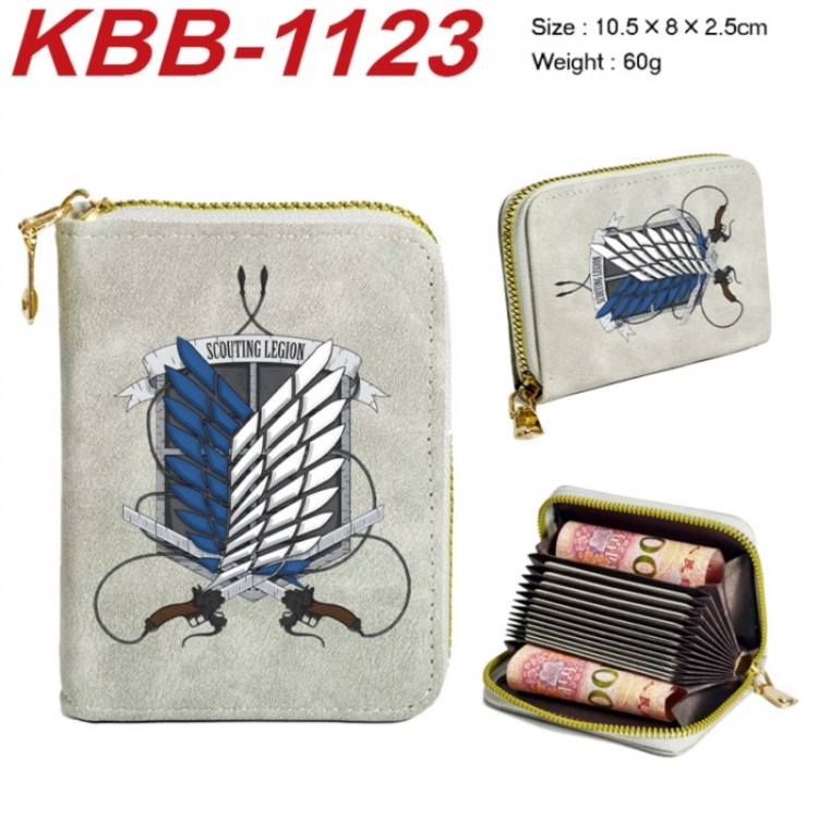 Shingeki no Kyojin Anime-themed bank card zipper cardholder with dimensions 10.5x8x2.5cm
