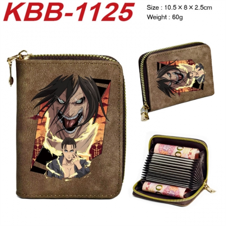 Shingeki no Kyojin Anime-themed bank card zipper cardholder with dimensions 10.5x8x2.5cm