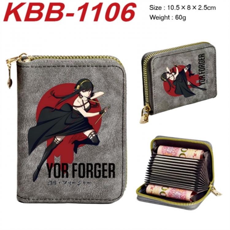 SPY×FAMILY Anime-themed bank card zipper cardholder with dimensions 10.5x8x2.5cm