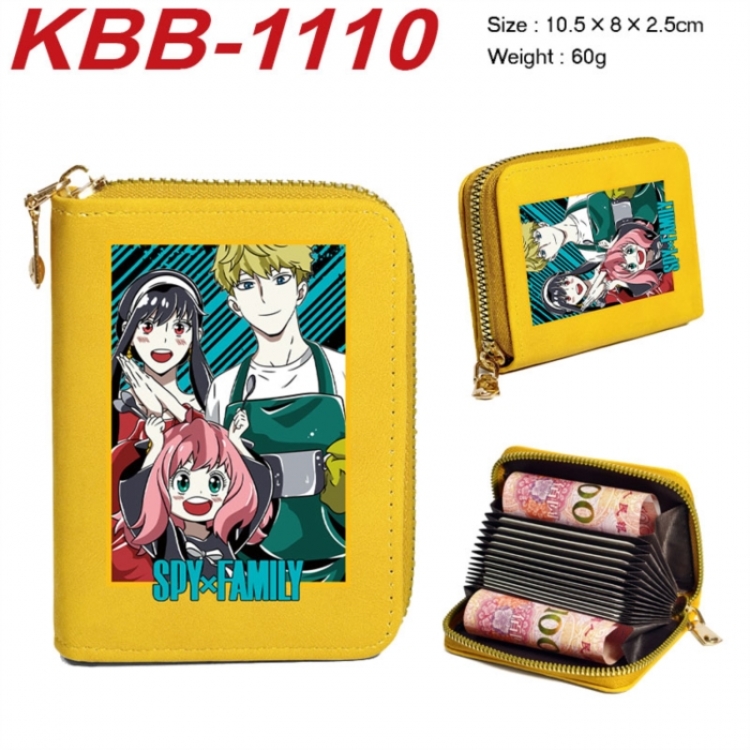 SPY×FAMILY Anime-themed bank card zipper cardholder with dimensions 10.5x8x2.5cm