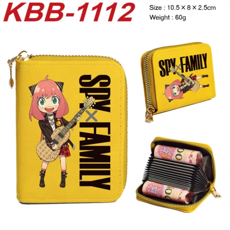 SPY×FAMILY Anime-themed bank card zipper cardholder with dimensions 10.5x8x2.5cm