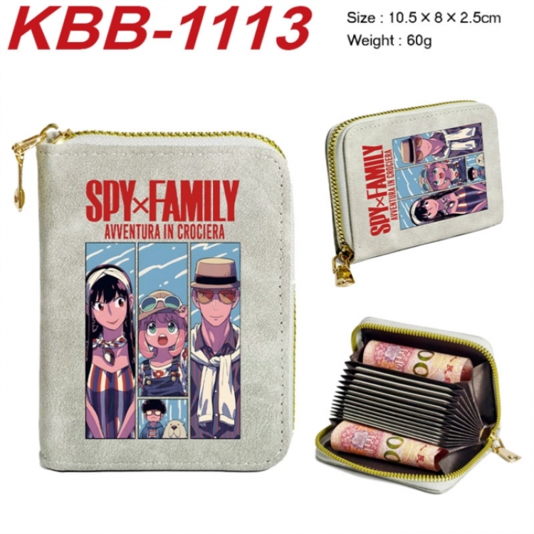 SPY×FAMILY Anime-themed bank card zipper cardholder with dimensions 10.5x8x2.5cm