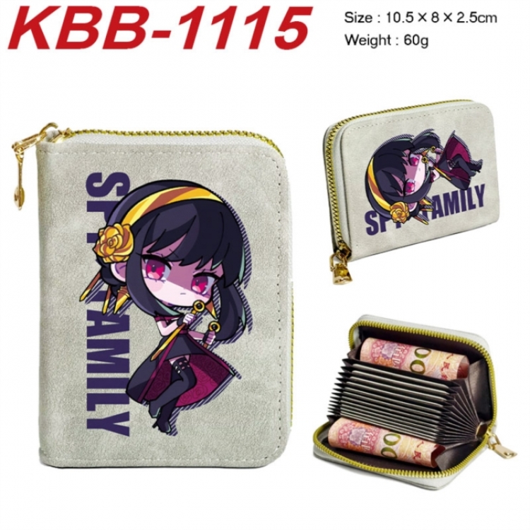SPY×FAMILY Anime-themed bank card zipper cardholder with dimensions 10.5x8x2.5cm