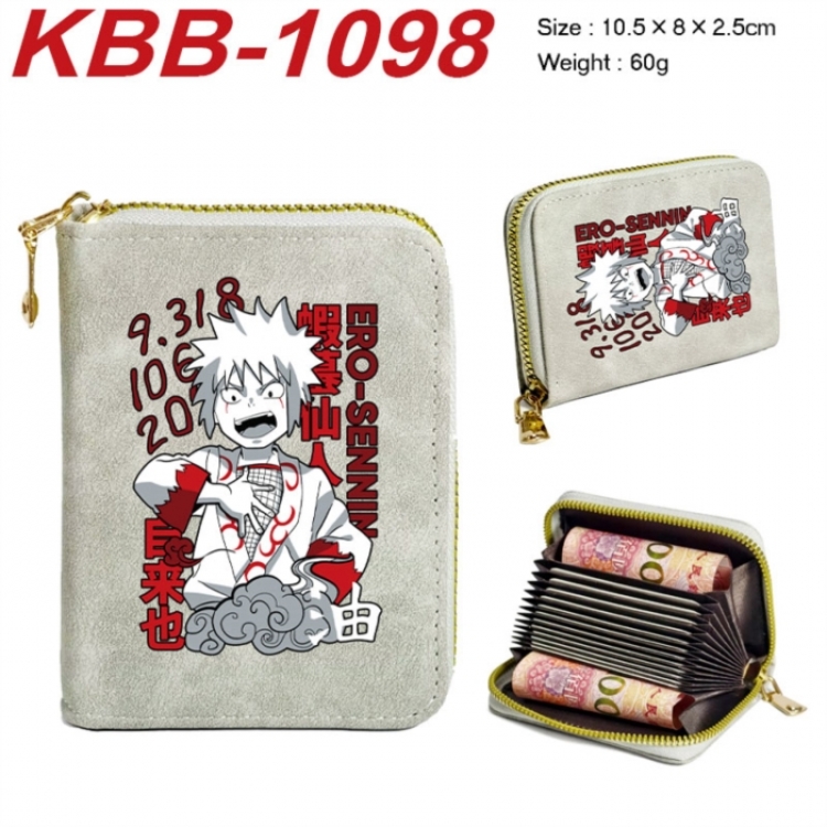 Naruto Anime-themed bank card zipper cardholder with dimensions 10.5x8x2.5cm