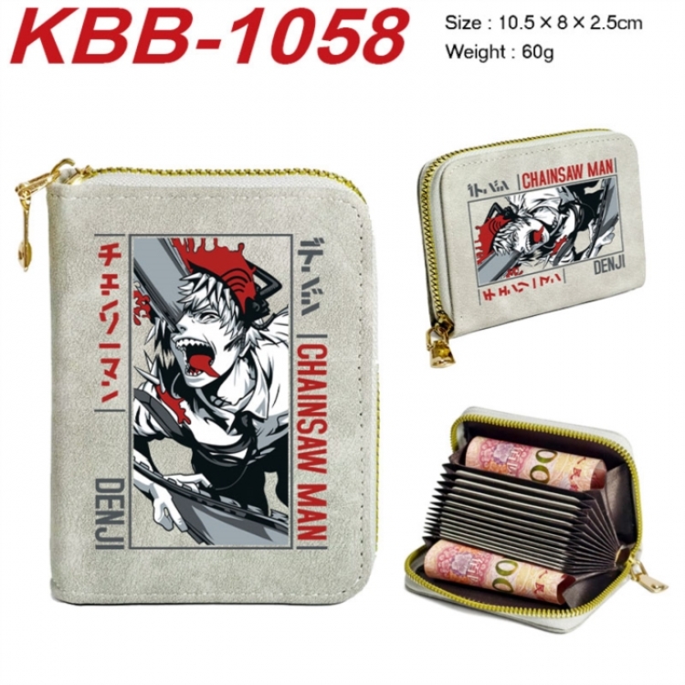 Chainsaw Man  Anime-themed bank card zipper cardholder with dimensions 10.5x8x2.5cm