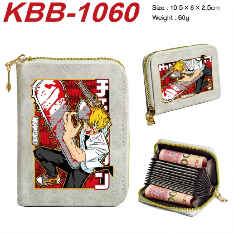 Chainsaw Man  Anime-themed bank card zipper cardholder with dimensions 10.5x8x2.5cm