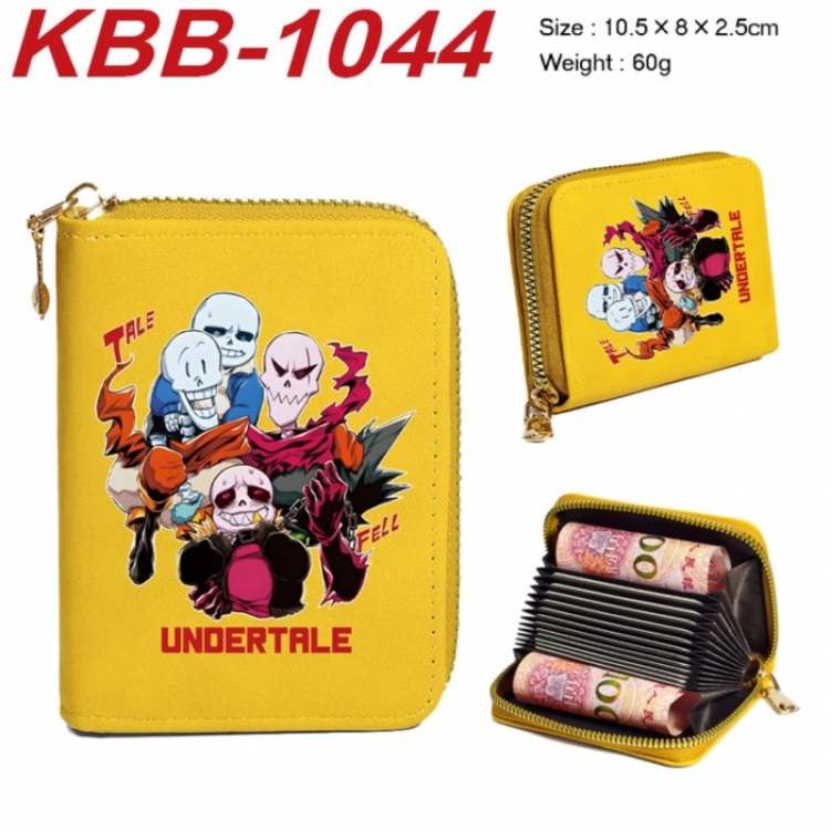Undertale Anime-themed bank card zipper cardholder with dimensions 10.5x8x2.5cm